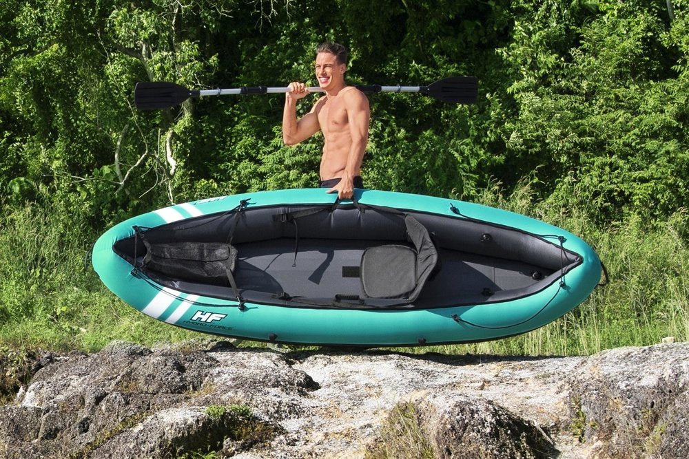 Uppblåsbar kajak 280 cm med åror och handpump, max 130 kg