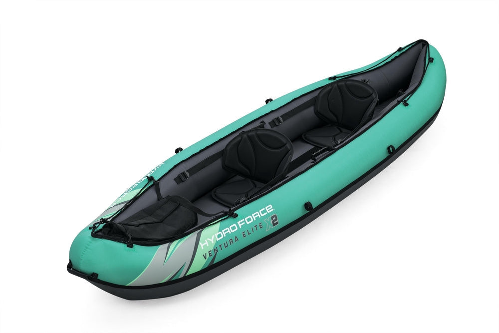 Uppblåsbar kajak 2-person 330x86 cm 200 kg med paddlar pump väska