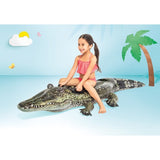 Uppblåsbar krokodilmadrass 170x86 cm för pool/sjö, max 40 kg