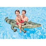 Uppblåsbar krokodilmadrass 170x86 cm för pool/sjö, max 40 kg