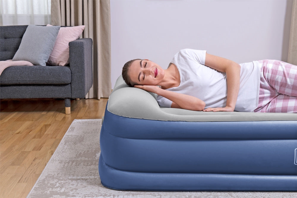 Uppblåsbar luftmadrass dubbel 203x152x46 cm med elpump 220-240V