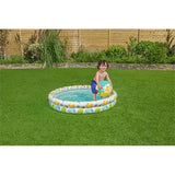 Uppblåsbar paddlingpool 122x20 cm set med simring 46 cm & boll 27 cm