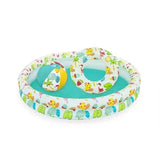 Uppblåsbar paddlingpool 122x20 cm set med simring 46 cm & boll 27 cm