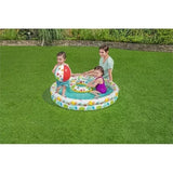 Uppblåsbar paddlingpool 122x20 cm set med simring 46 cm & boll 27 cm