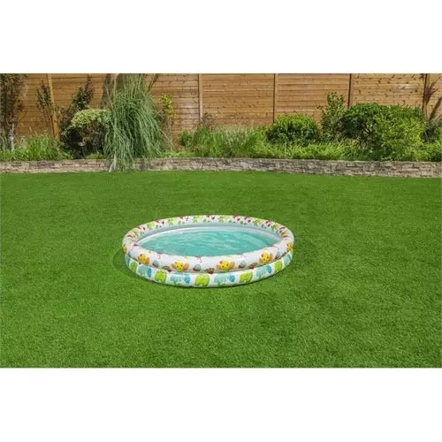 Uppblåsbar paddlingpool 122x20 cm set med simring 46 cm & boll 27 cm