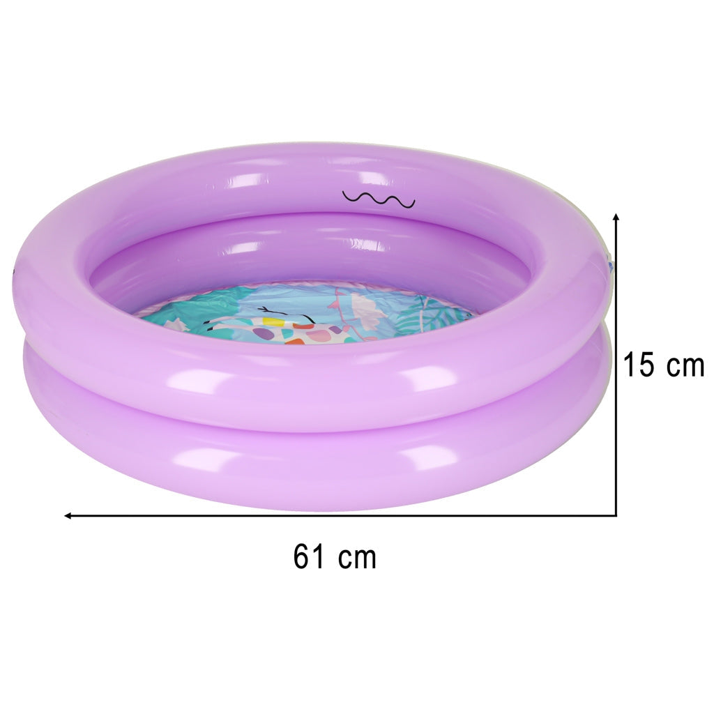 Uppblåsbar plaskpool barn rund 2-kammare 2+ år med reparationslapp