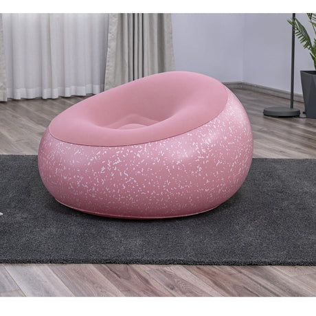 Uppblåsbar stol rosa PVC 112x112x66 cm max 100 kg modell 75155