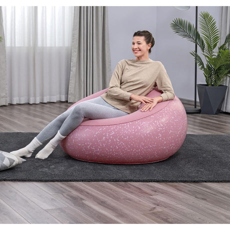 Uppblåsbar stol rosa PVC 112x112x66 cm max 100 kg modell 75155