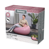 Uppblåsbar stol rosa PVC 112x112x66 cm max 100 kg modell 75155