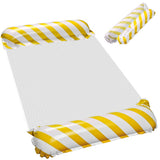 Uppblåsbar strandmadrass med meshryggstöd gul/vit 110x70 cm