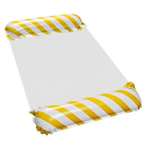 Uppblåsbar strandmadrass med meshryggstöd gul/vit 110x70 cm