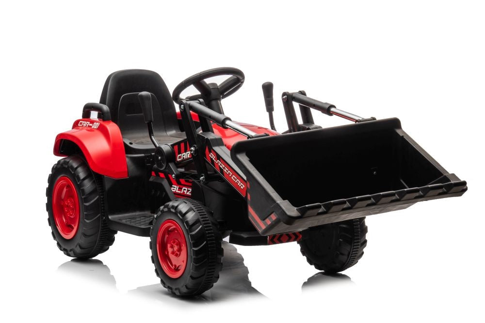 Uppladdningsbar eltraktor för barn med skopa BW-X002A röd