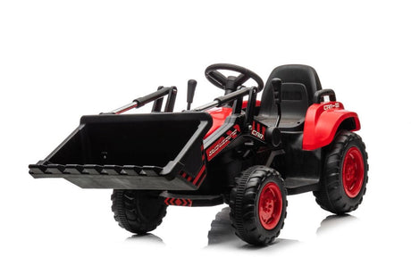 Uppladdningsbar eltraktor för barn med skopa BW-X002A röd