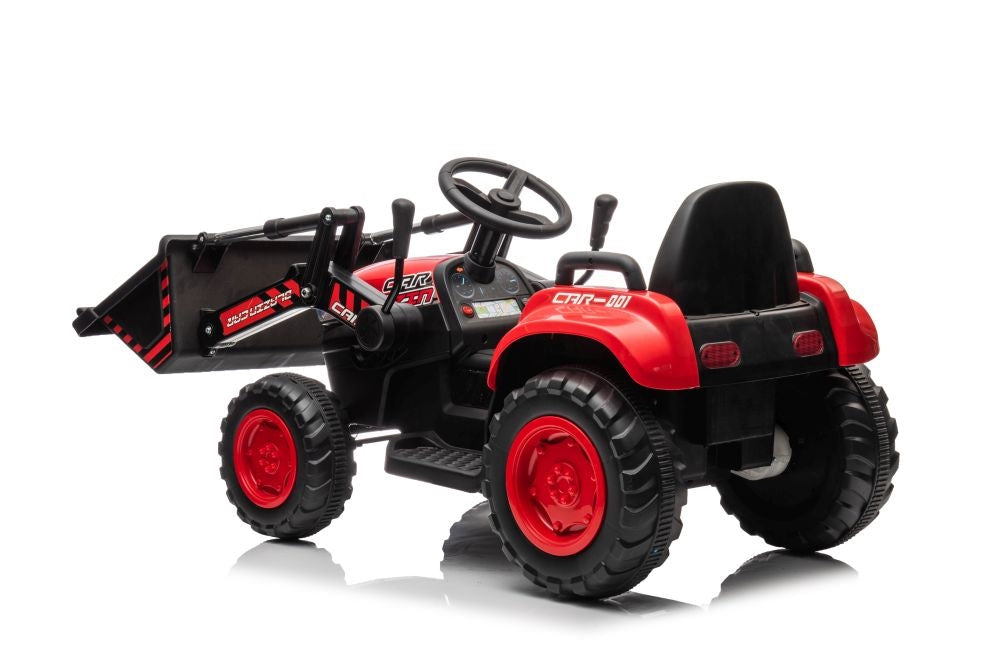 Uppladdningsbar eltraktor för barn med skopa BW-X002A röd