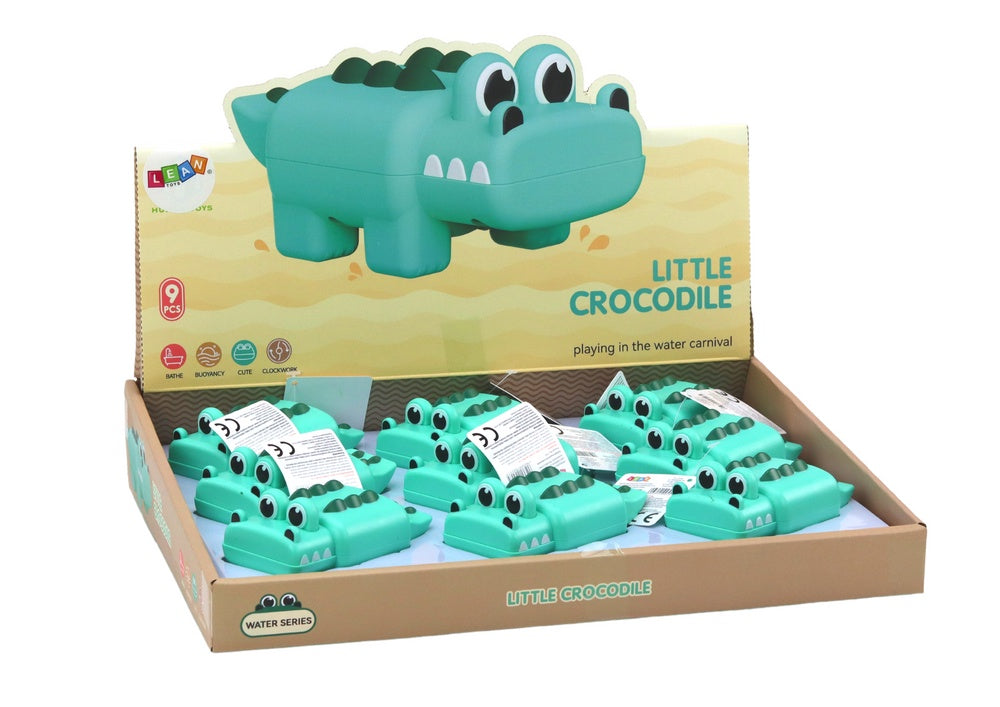 Uppvindbar krokodil badleksak grön 11 cm, 1-pack