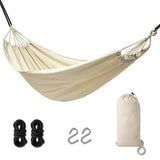 Utomhushammock boho ecru 200x152 cm bomull/polyester 120 kg set