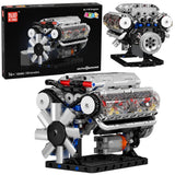 V8-motor byggsats 552 delar med rörliga delar, batteridriven