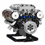 V8-motor byggsats 552 delar med rörliga delar, batteridriven