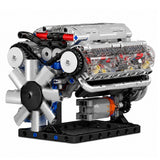 V8-motor byggsats 552 delar med rörliga delar, batteridriven