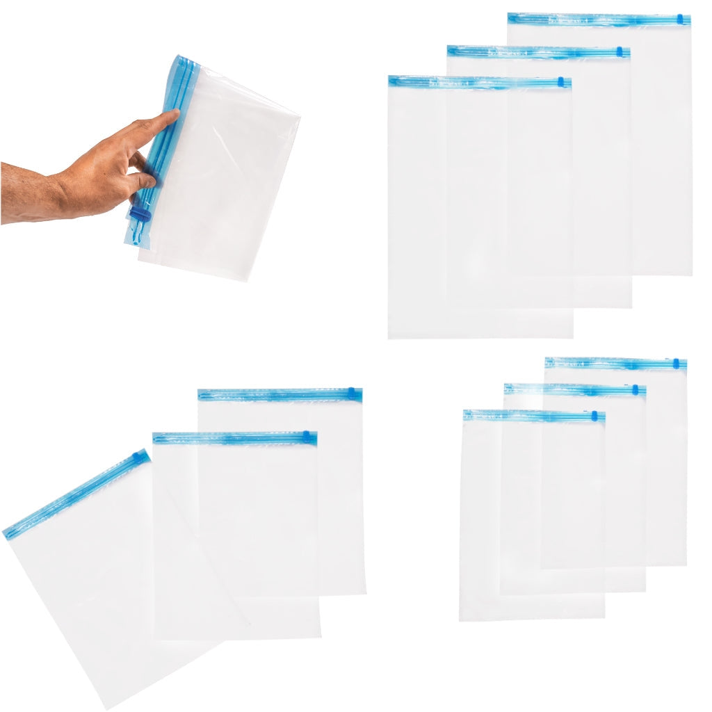 Vakuumpåsar för kläder/textil 9-pack S/M/L 35x50–50x70 cm