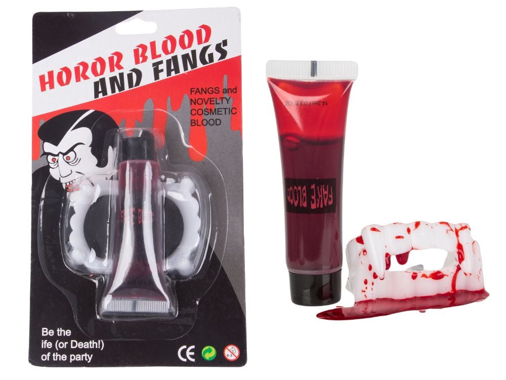 Vampyrtänder Halloween universal + fake blood 14 ml