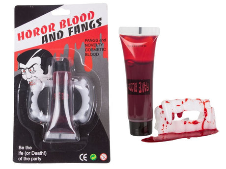 Vampyrtänder Halloween universal + fake blood 14 ml