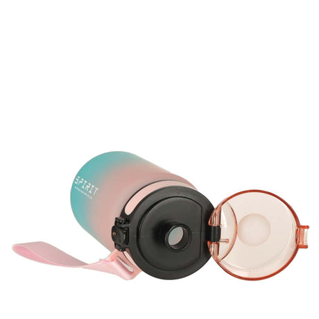 Vattenflaska 600 ml med mätmarkering och klicklock, BPA-fri rosa/blå