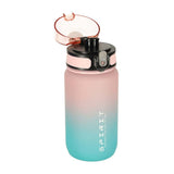 Vattenflaska 600 ml med mätmarkering och klicklock, BPA-fri rosa/blå