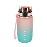 Vattenflaska 600 ml med mätmarkering och klicklock, BPA-fri rosa/blå