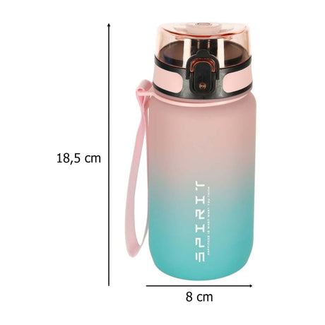 Vattenflaska 600 ml med mätmarkering och klicklock, BPA-fri rosa/blå