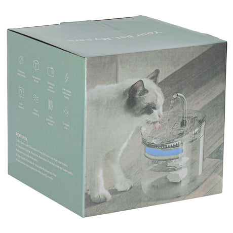 Vattenfontän hund/katt 1,8 L med aktivt kolfilter och tyst USB-pump