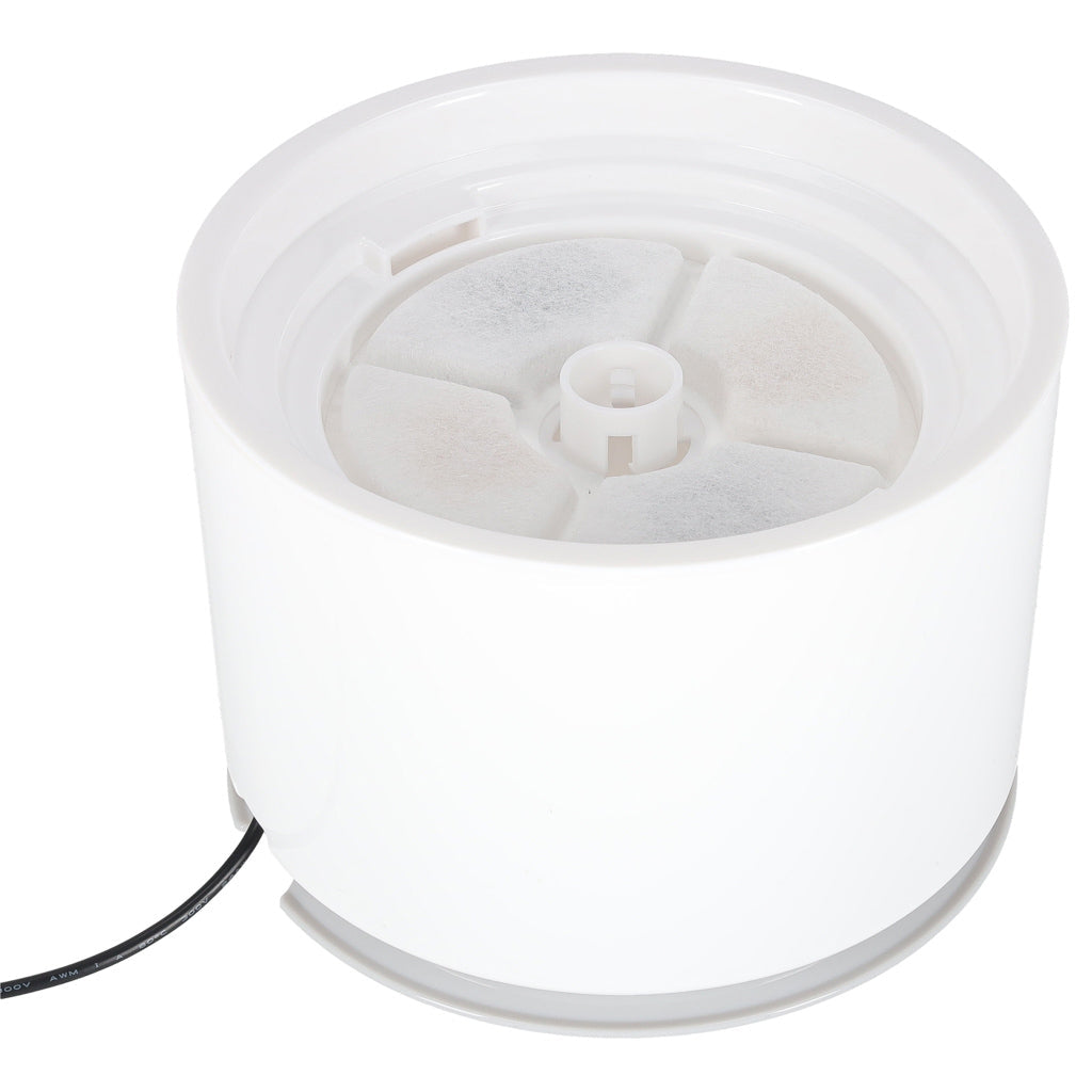 Vattenfontän hund & katt 2,4L med aktivt kolfilter, LED, USB tyst