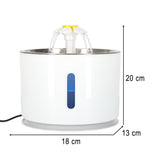 Vattenfontän hund & katt 2,4L med aktivt kolfilter, LED, USB tyst