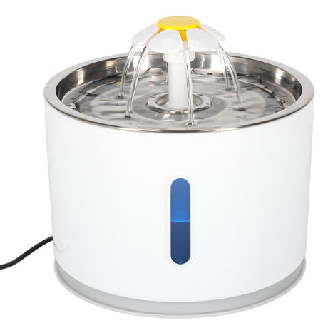 Vattenfontän hund & katt 2,4L med aktivt kolfilter, LED, USB tyst