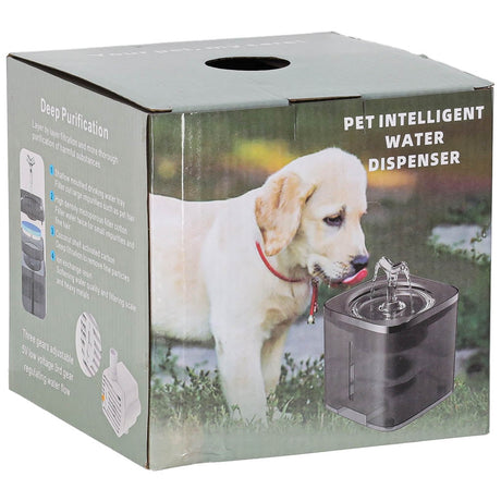 Vattenfontän hund & katt 2 L med aktivt kolfilter, tyst USB-pump