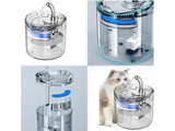 Vattenfontän katt/hund 1,8 L USB med pump och kolfilter transparent