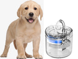 Vattenfontän katt/hund 1,8 L USB med pump och kolfilter transparent