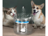 Vattenfontän katt/hund 1,8 L USB med pump och kolfilter transparent