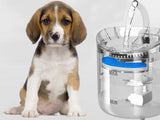 Vattenfontän katt/hund 1,8 L USB med pump och kolfilter transparent