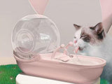 Vattenfontän katt/hund USB med pump + filter rosa/gul mix