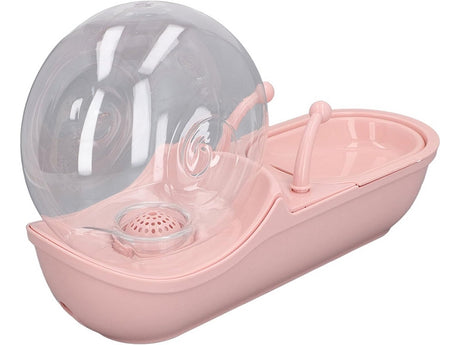 Vattenfontän katt/hund USB med pump + filter rosa/gul mix
