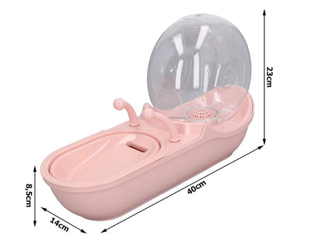 Vattenfontän katt/hund USB med pump + filter rosa/gul mix