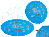 Vattenlekmatta splash pad med fontän 170 cm PVC anslutning trädgårdsslang
