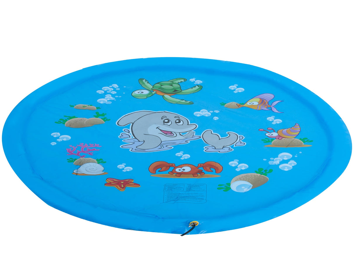 Vattenlekmatta splash pad med fontän 170 cm PVC anslutning trädgårdsslang
