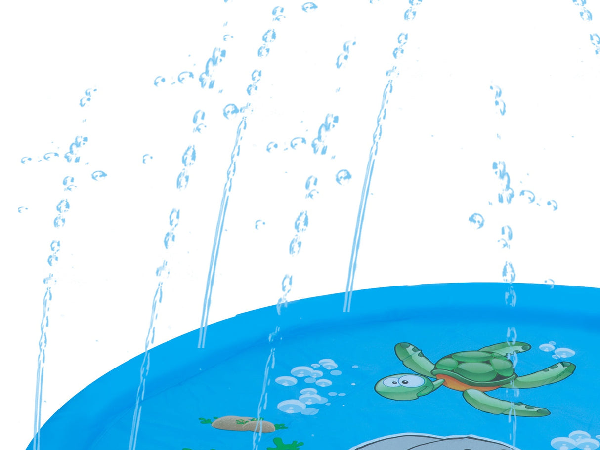 Vattenlekmatta splash pad med fontän 170 cm PVC anslutning trädgårdsslang