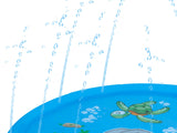 Vattenlekmatta splash pad med fontän 170 cm PVC anslutning trädgårdsslang