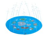 Vattenlekmatta splash pad med fontän 170 cm PVC anslutning trädgårdsslang