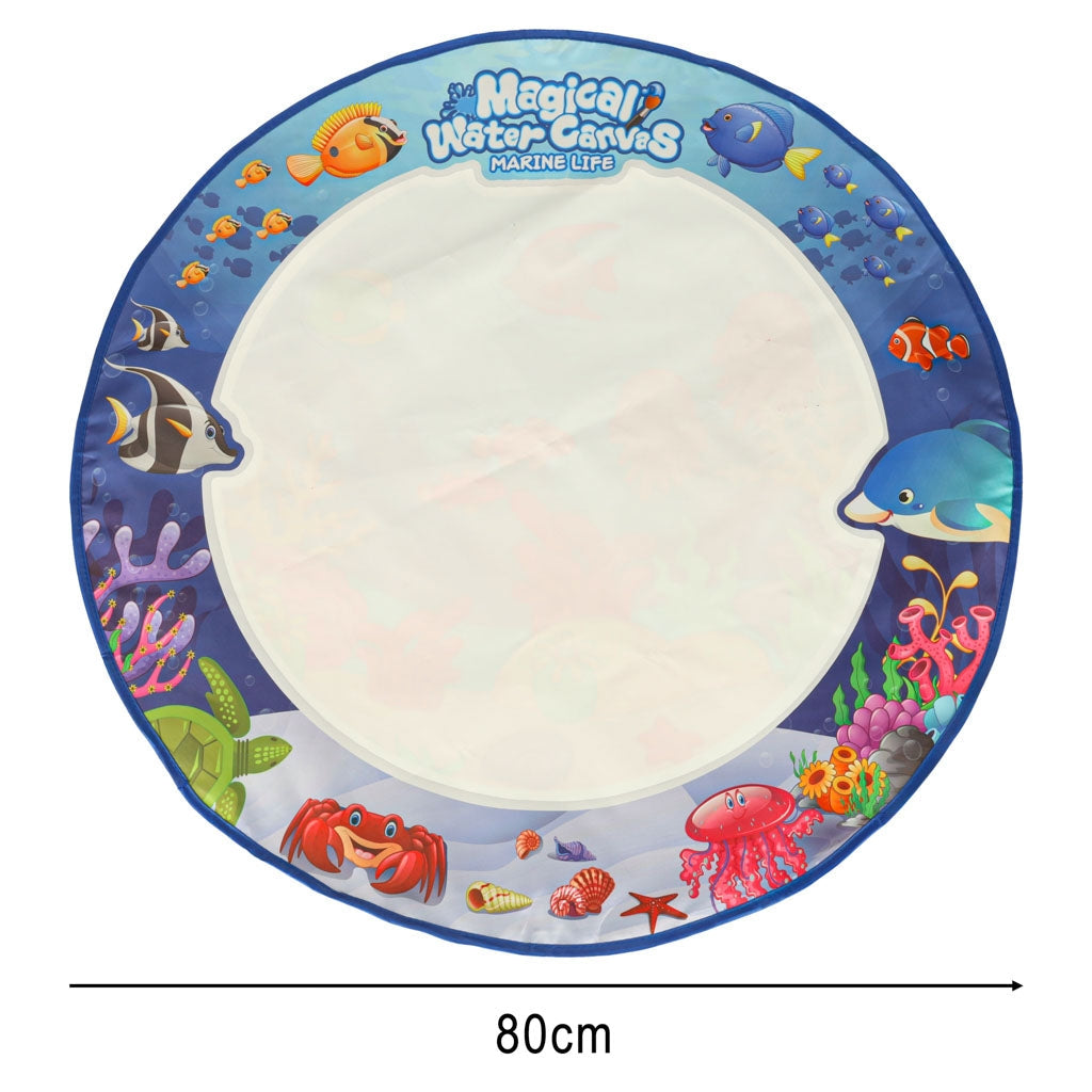 Vattenmålningsmatta 80 cm med vattenpennor & stämplar, 3+ år