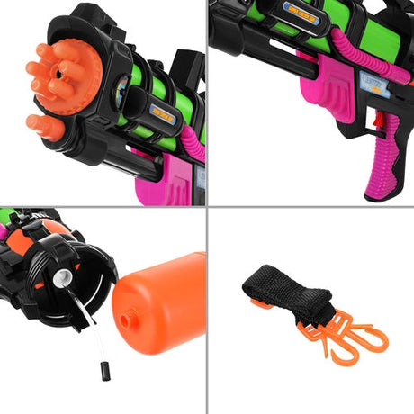 Vattenpistol 60 cm 1,25 l tank 6 m räckvidd med axelband