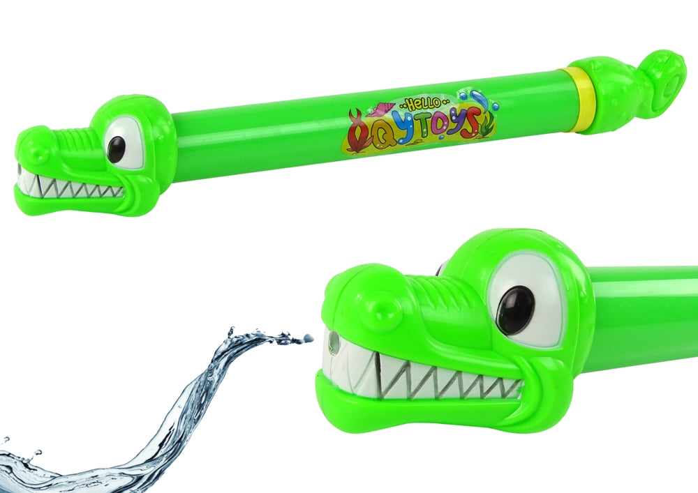 Vattenpistol krokodil i plast 45 cm grön, från 3 år